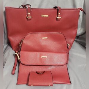 ELIM & PAUL Tote bag, hand bag, wallet purse set 4pcs faux leather New